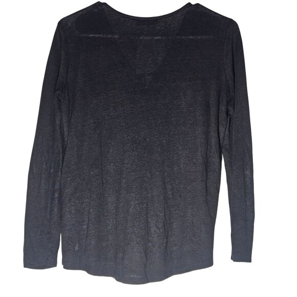 Sandro Paris Black Silk Linen  S Top Luxe Minimalist Parisian Chic Businesscore - Picture 3 of 11